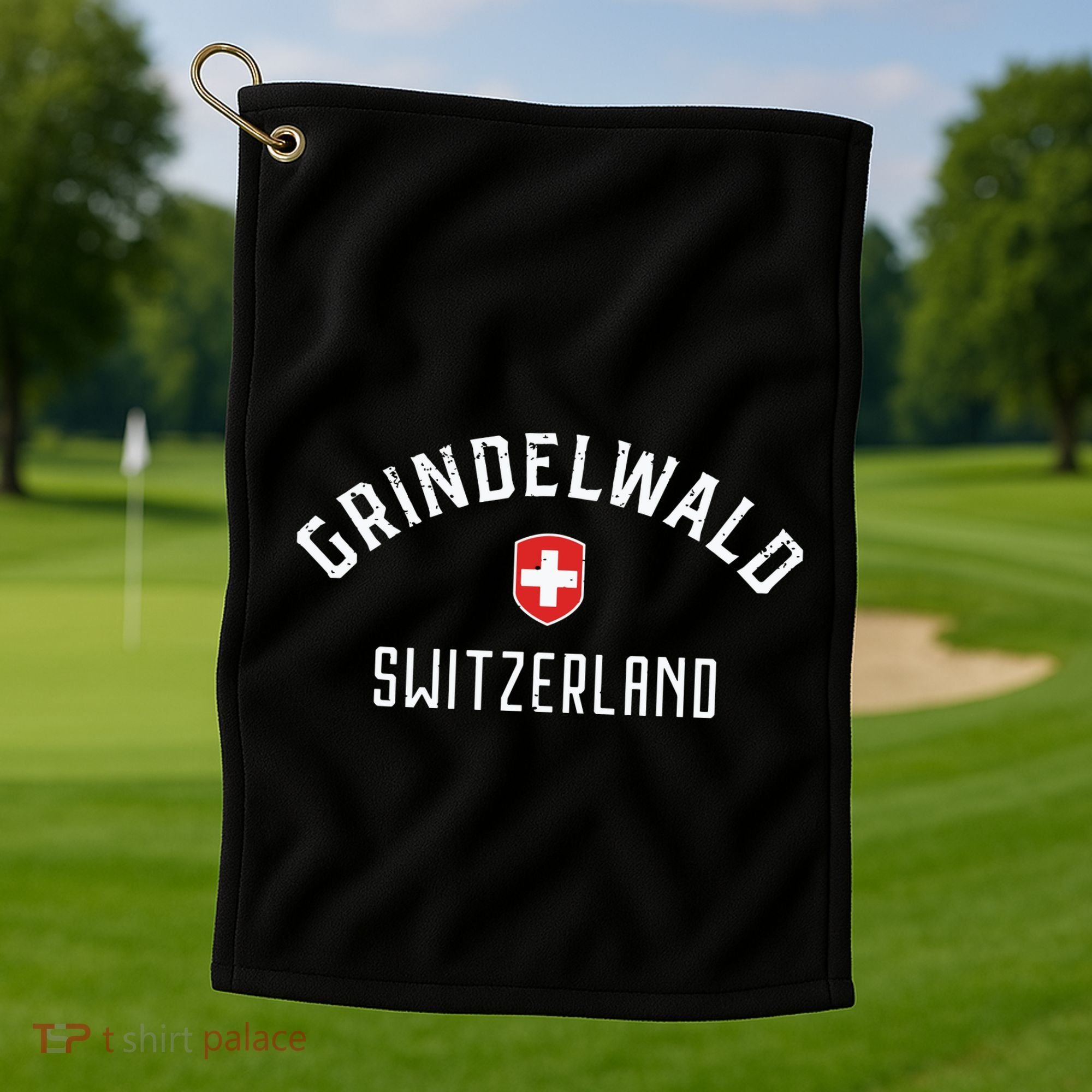 Grindelwald Switzerland T Swiss Flag Grindelwald Golf Towel