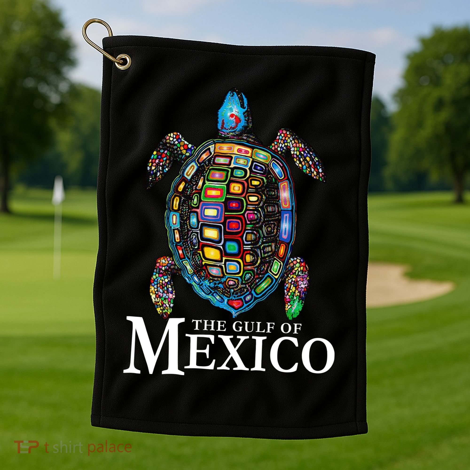 Graphic Sea Turtle Gulf Of Mexico Never Forget Trump Golf Towel
