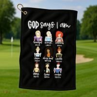 God Says That I Am Princess Squad Golf Towel thumb 1