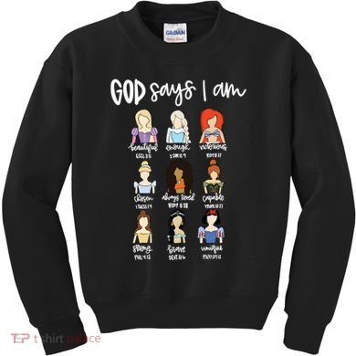 God Says That I Am Princess Squad Kids Sweatshirt