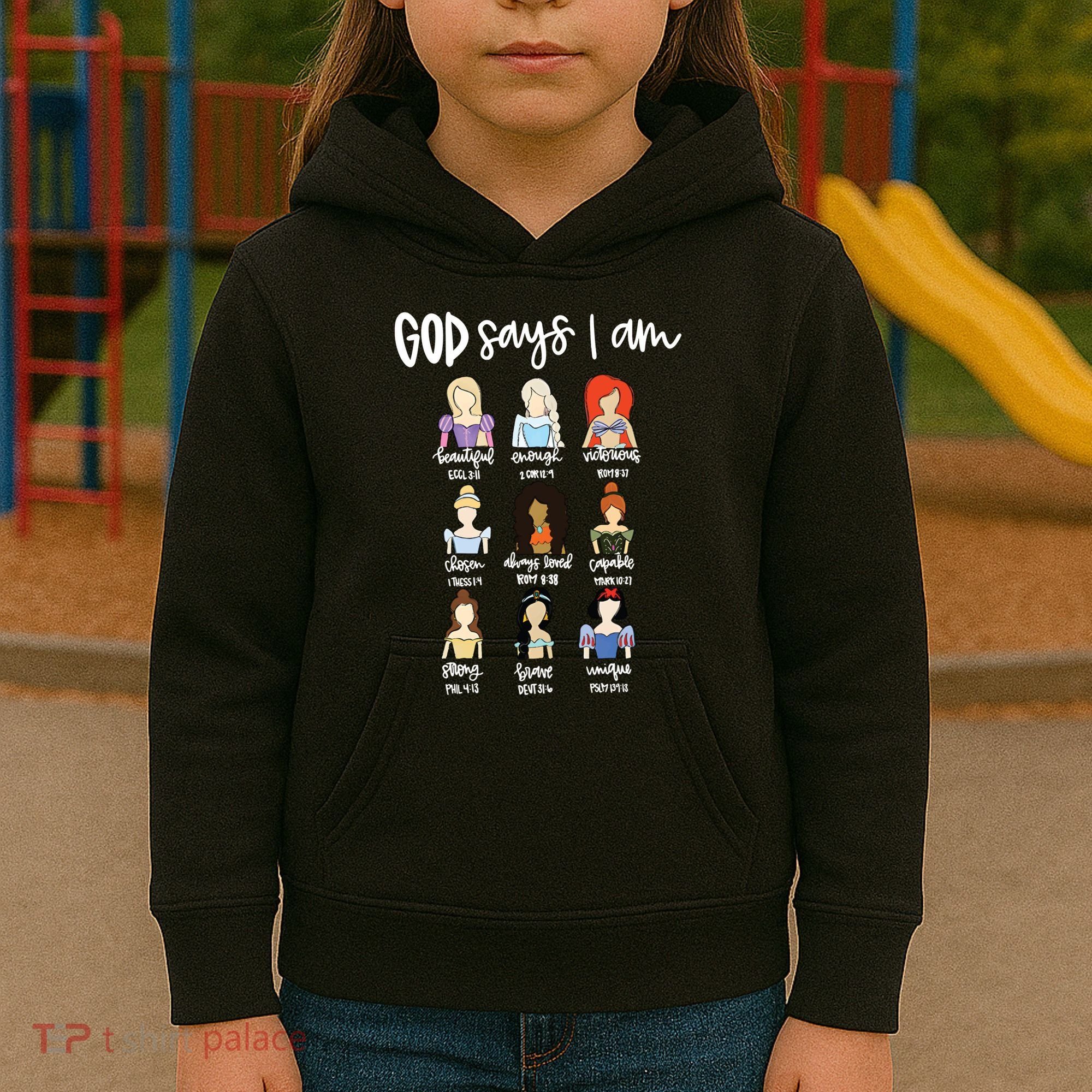 God Says That I Am Princess Squad Kids Hoodie