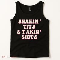 Groovy Shakin Tits And Takin Shits Funny Tank Top thumb 2