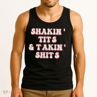 Groovy Shakin Tits And Takin Shits Funny Tank Top thumb 3