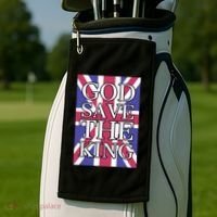 God Save The King British Royal Family Uk Union Jack Flag Gift Golf Towel thumb 2