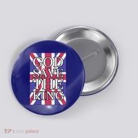 God Save The King British Royal Family Uk Union Jack Flag Gift Button thumb 0