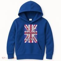 God Save The King British Royal Family Uk Union Jack Flag Gift Kids Hoodie thumb 0