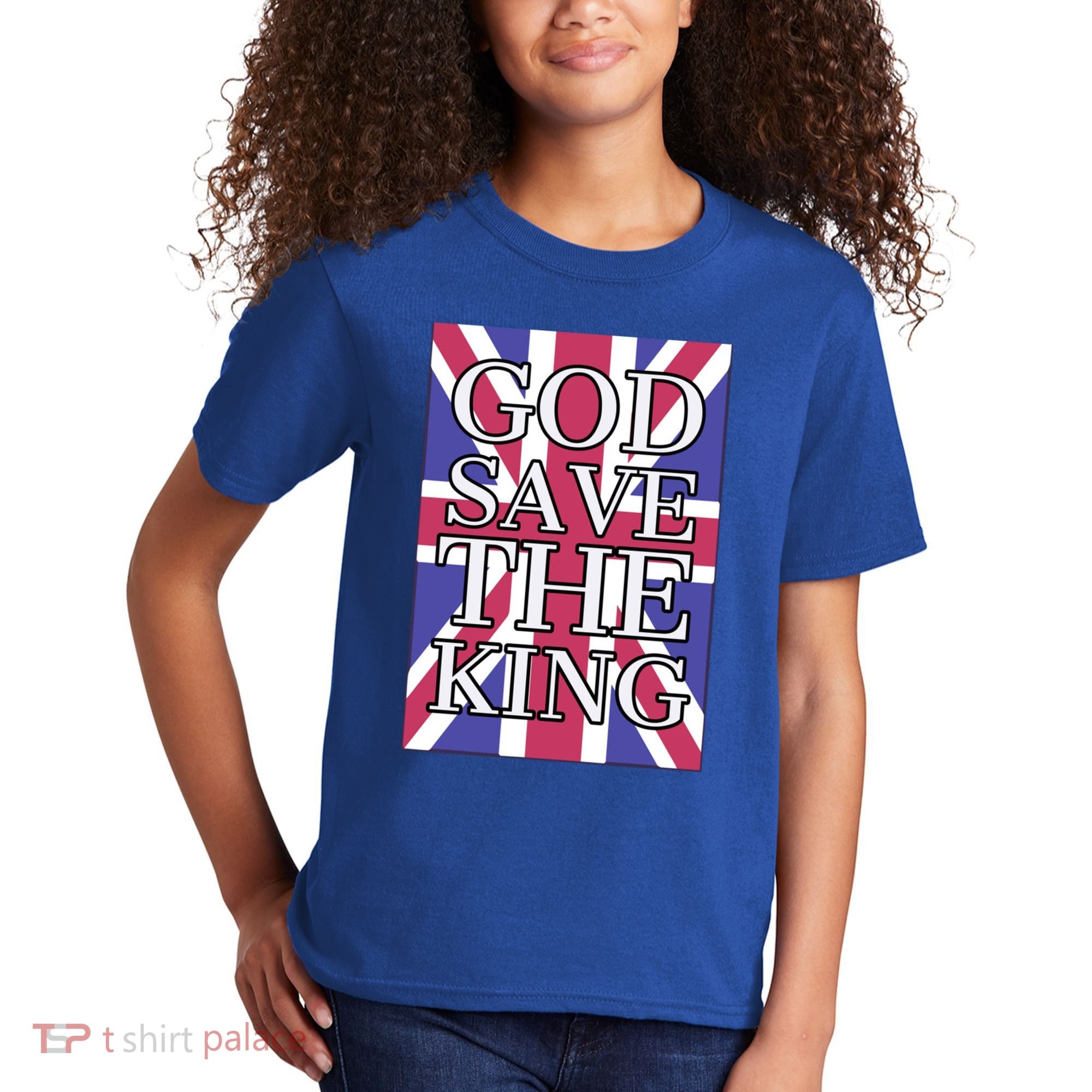 God Save The King British Royal Family Uk Union Jack Flag Gift Kids T-Shirt