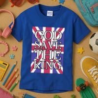God Save The King British Royal Family Uk Union Jack Flag Gift Kids T-Shirt thumb 3