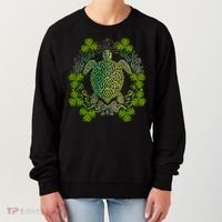 Green Sea Turtle Mandala Irish Shamrock Clover St Patricks Women's Sweatshirt thumb 0