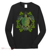 Green Sea Turtle Mandala Irish Shamrock Clover St Patricks Long Sleeve Shirt thumb 0