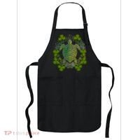 Green Sea Turtle Mandala Irish Shamrock Clover St Patricks Apron thumb 0