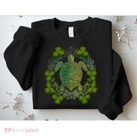 Green Sea Turtle Mandala Irish Shamrock Clover St Patricks Sweatshirt thumb 2