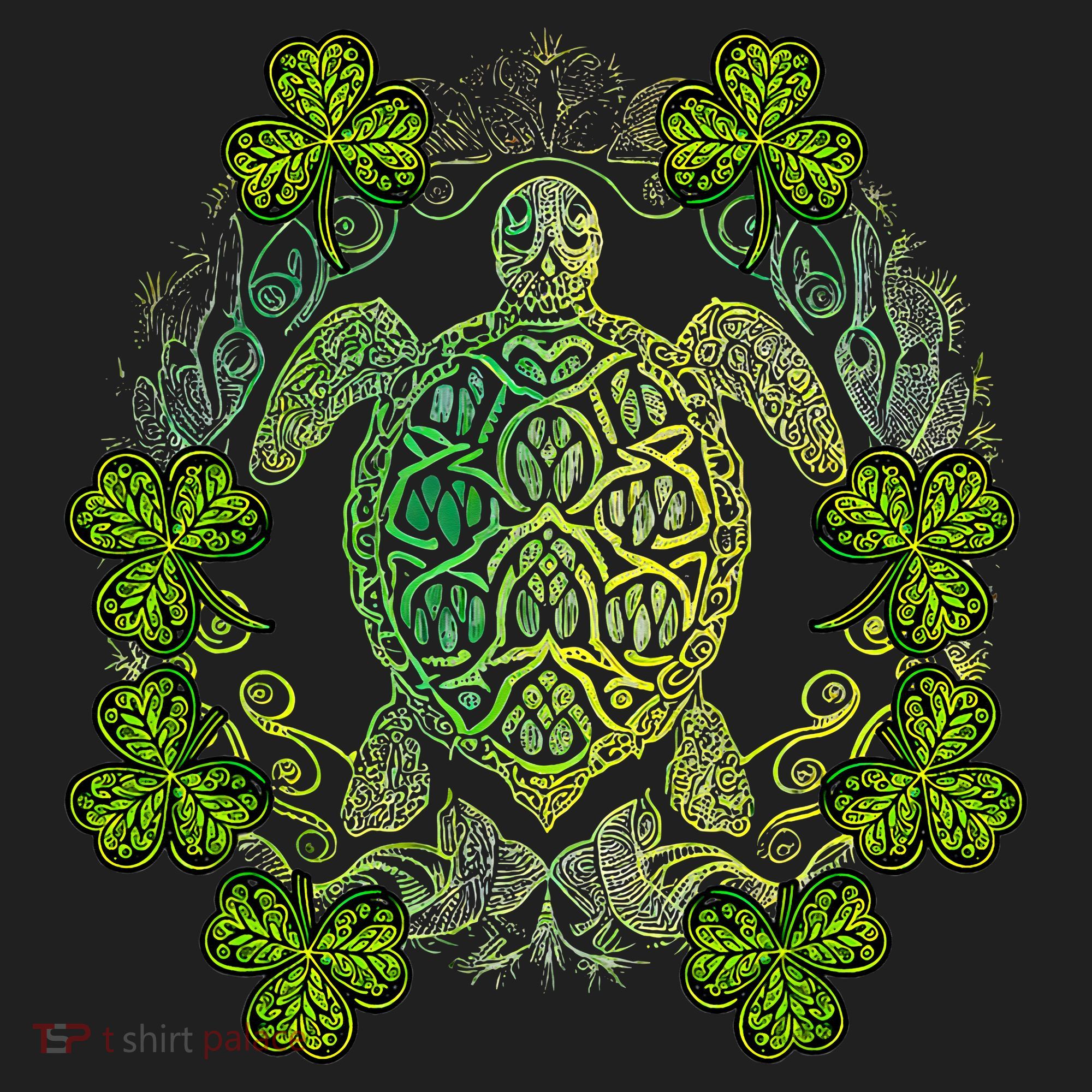 Green Sea Turtle Mandala Irish Shamrock Clover St Patricks Beanie