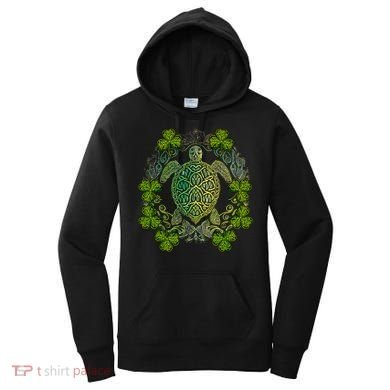 Green Sea Turtle Mandala Irish Shamrock Clover St Patricks Women's Hoodie
