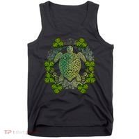 Green Sea Turtle Mandala Irish Shamrock Clover St Patricks Tank Top thumb 0
