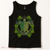 Green Sea Turtle Mandala Irish Shamrock Clover St Patricks Tank Top thumb 2