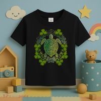 Green Sea Turtle Mandala Irish Shamrock Clover St Patricks Toddler T-Shirt thumb 3