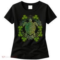 Green Sea Turtle Mandala Irish Shamrock Clover St Patricks Women's T-Shirt thumb 0