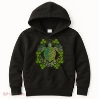 Green Sea Turtle Mandala Irish Shamrock Clover St Patricks Kids Hoodie thumb 0