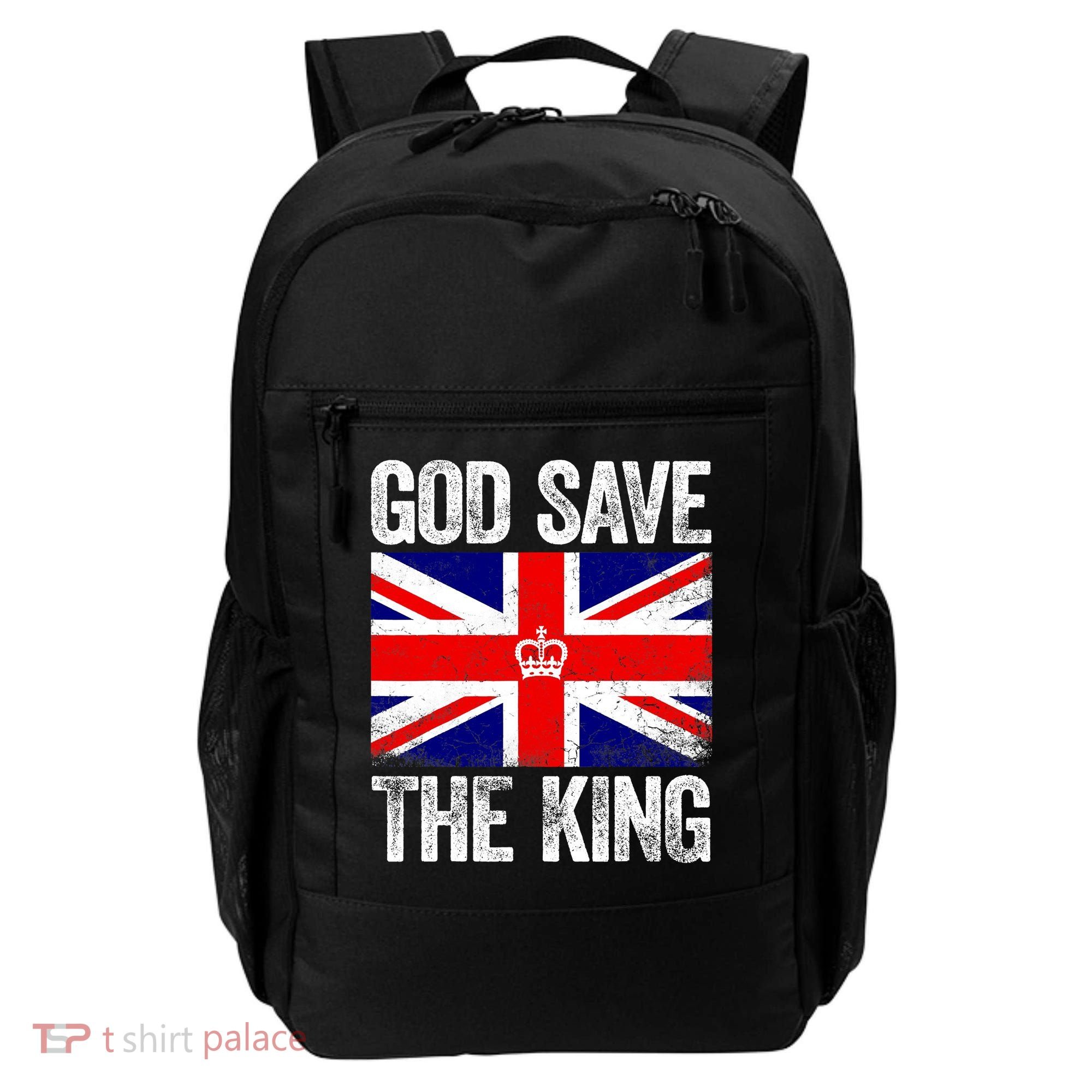 God Save The King Charles III Tee UK Flag Top King Charles Backpack