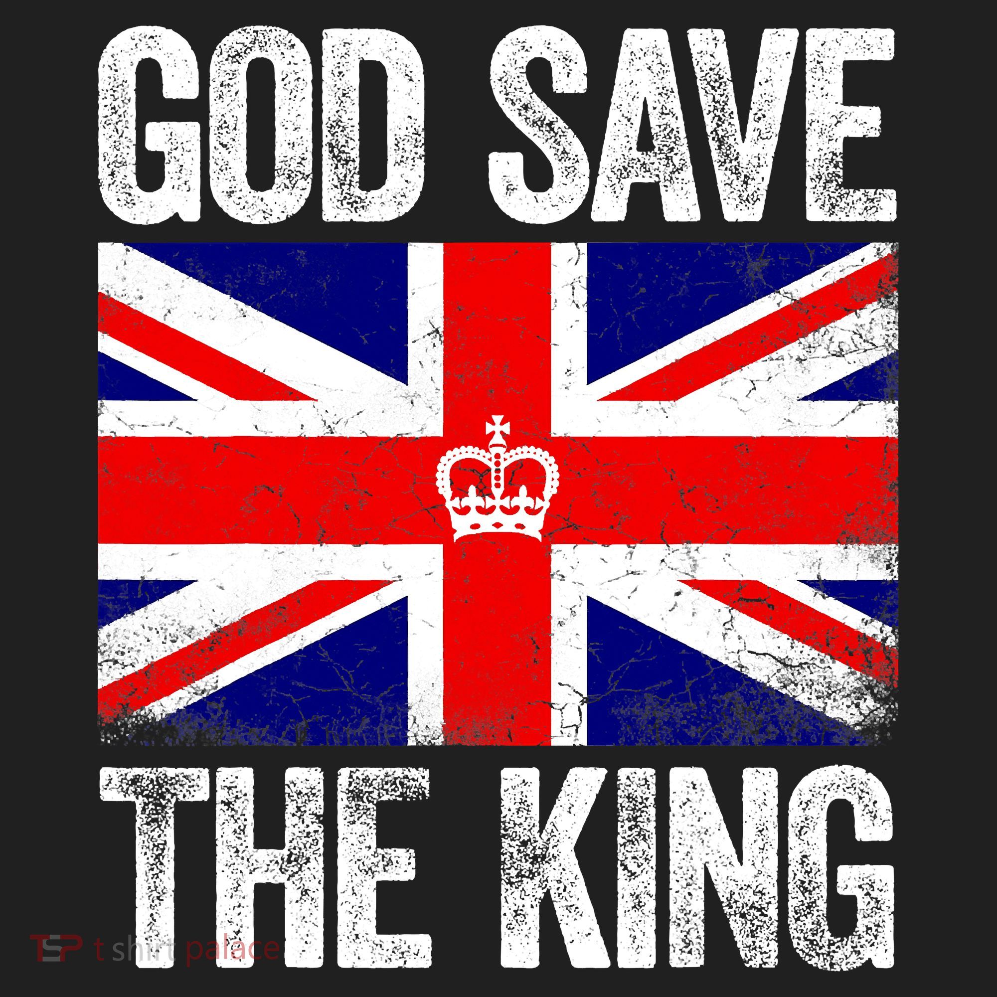 God Save The King Charles III Tee UK Flag Top King Charles Urban Oversized Heavyweight T-Shirt