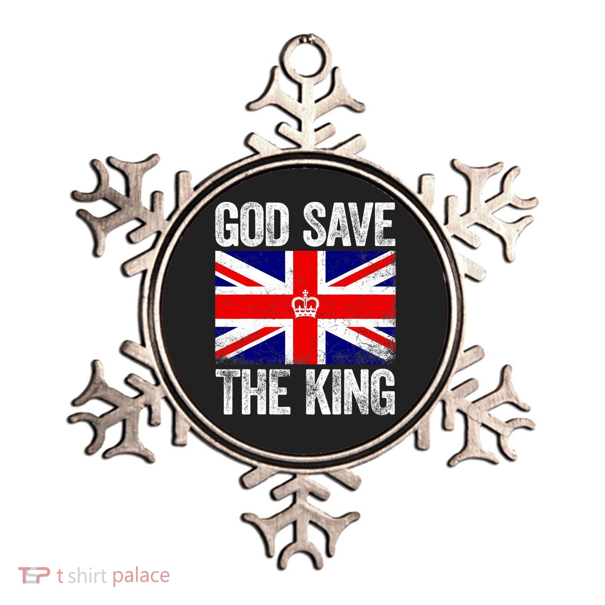 God Save The King Charles III Tee UK Flag Top King Charles Ornament