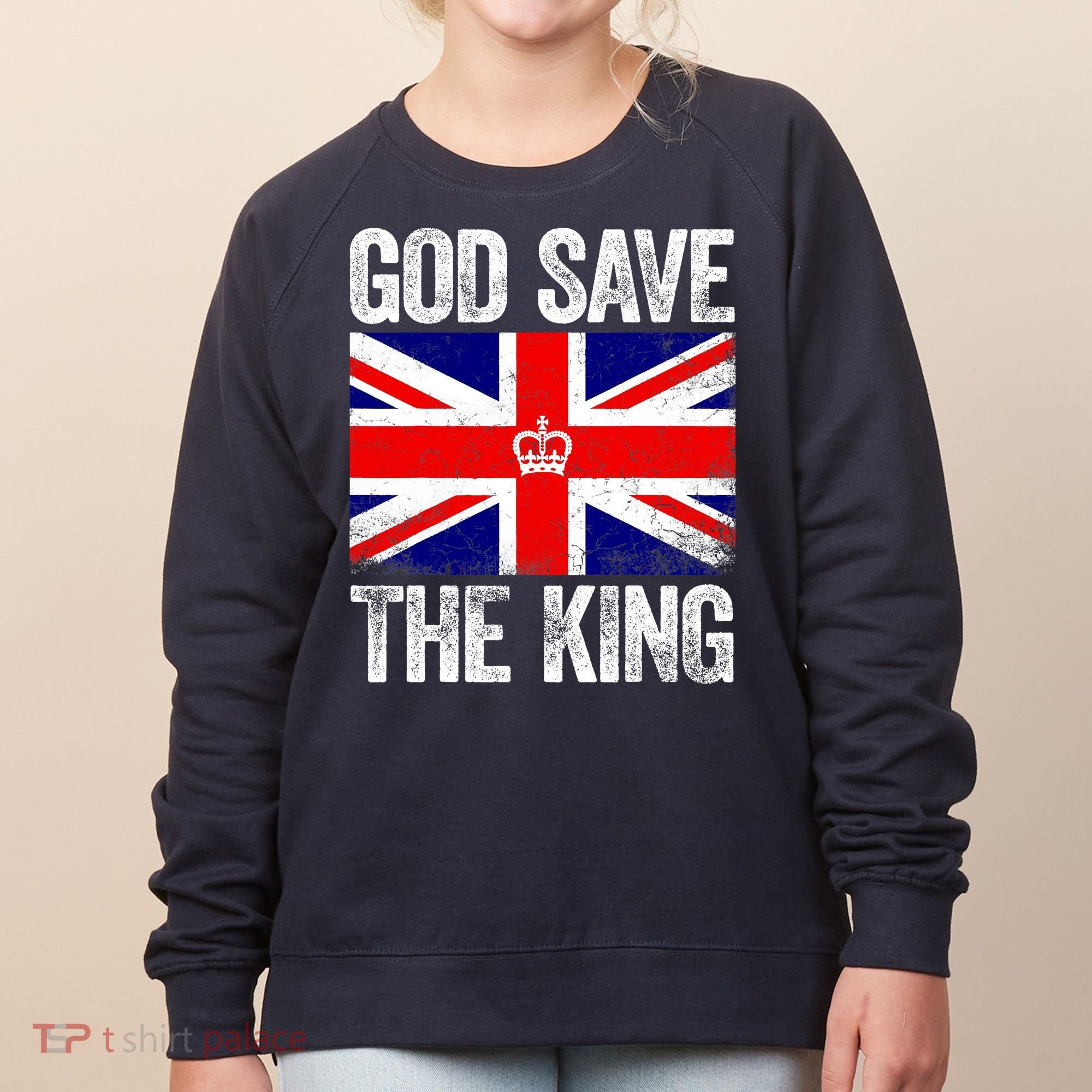 God Save The King Charles III Tee UK Flag Top King Charles Women's Sweatshirt