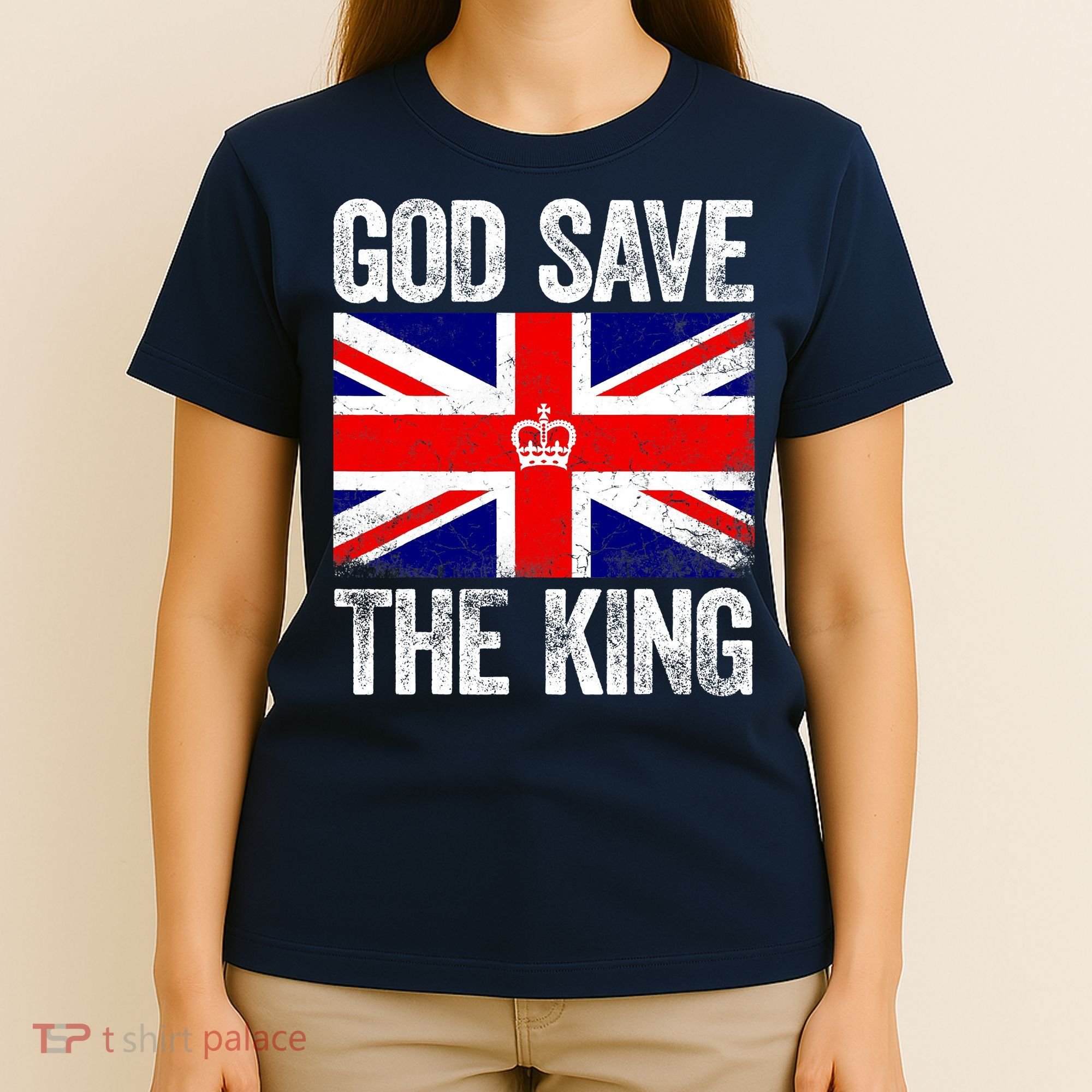 God Save The King Charles III Tee UK Flag Top King Charles T-Shirt