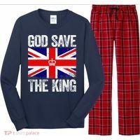 God Save The King Charles III Tee UK Flag Top King Charles Long Sleeve Pajama Set thumb 0