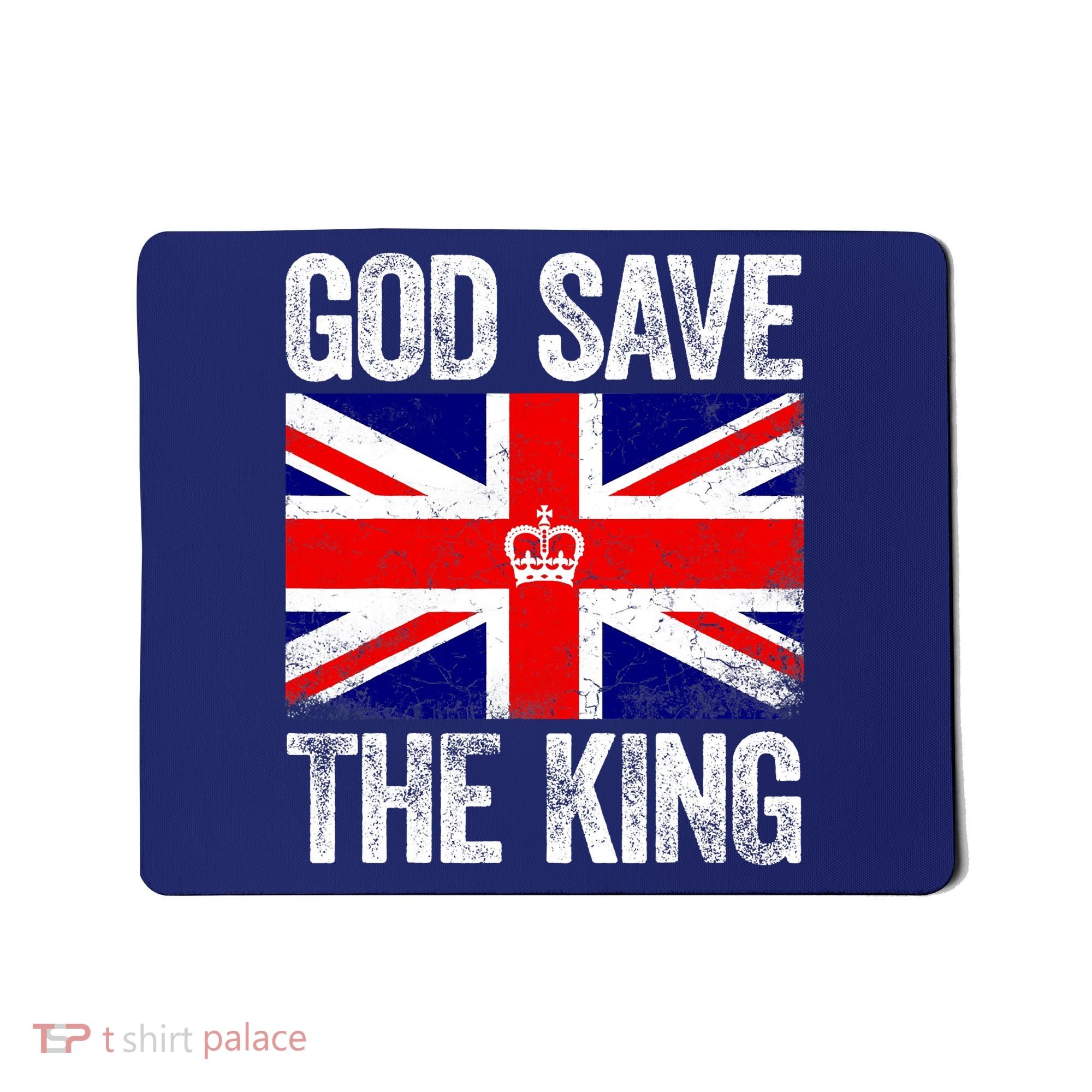 God Save The King Charles III Tee UK Flag Top King Charles Mousepad