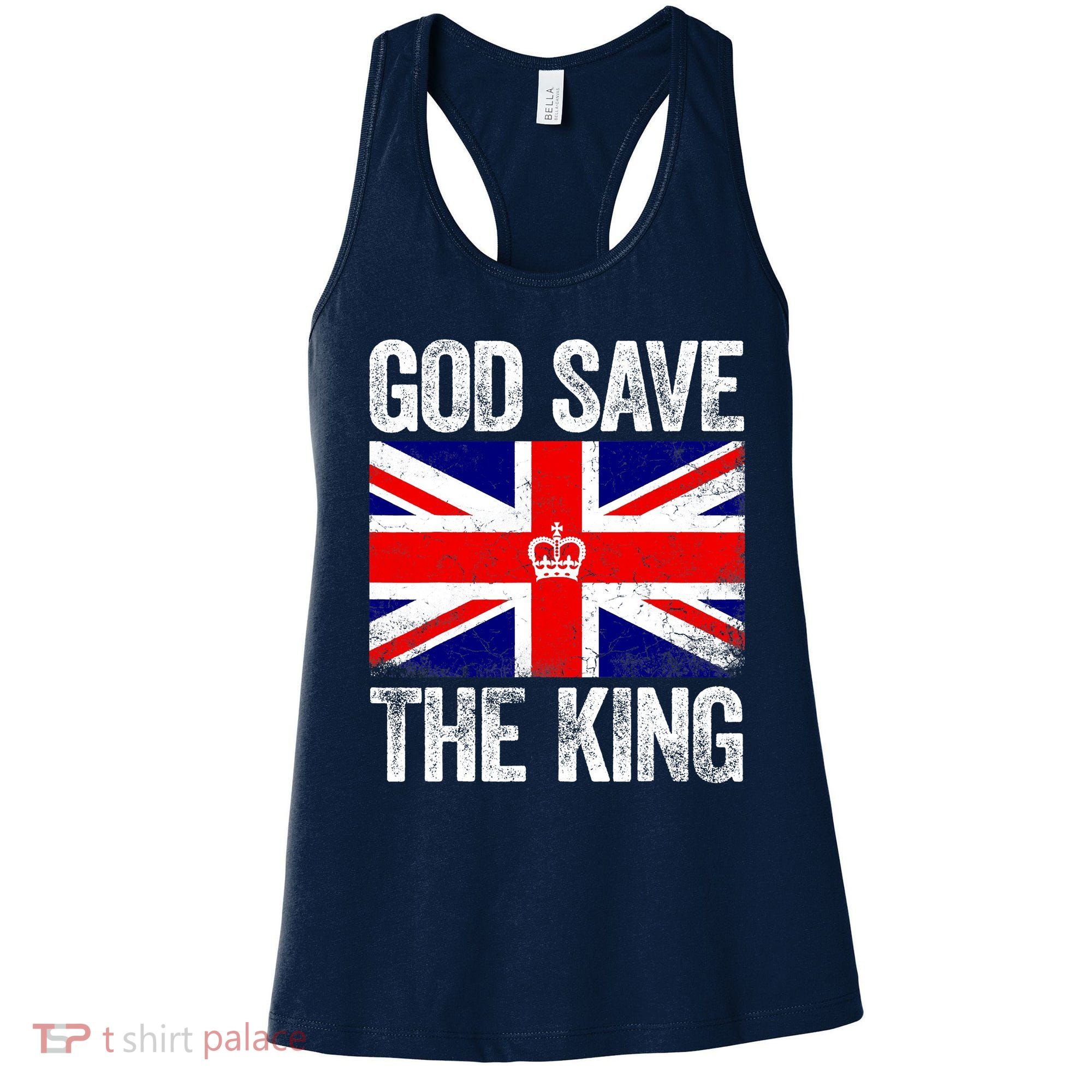 God Save The King Charles III Tee UK Flag Top King Charles Women's Tank Top