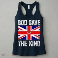 God Save The King Charles III Tee UK Flag Top King Charles Women's Tank Top thumb 3