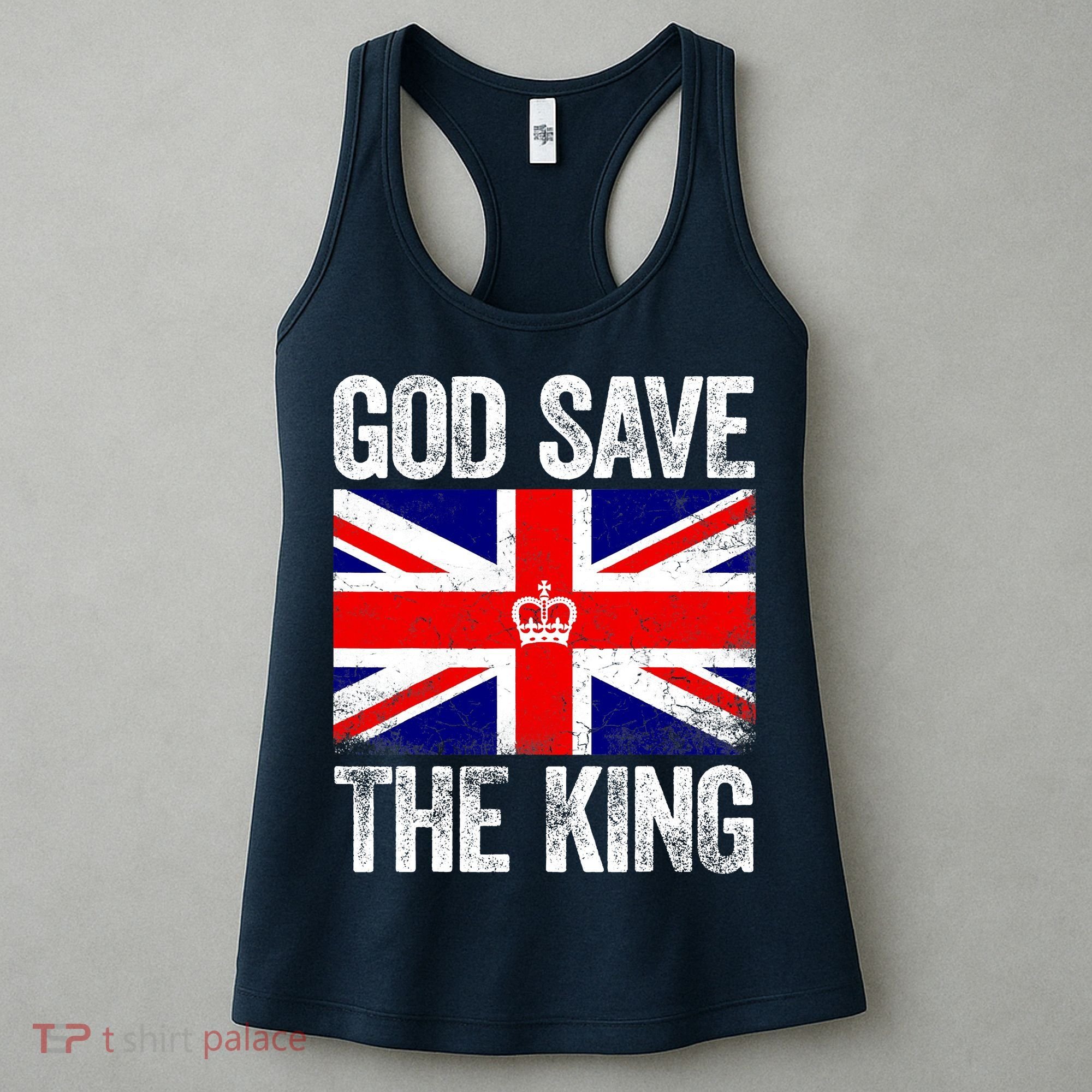 God Save The King Charles III Tee UK Flag Top King Charles Women's Tank Top