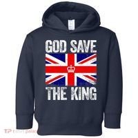God Save The King Charles III Tee UK Flag Top King Charles Toddler Hoodie thumb 0