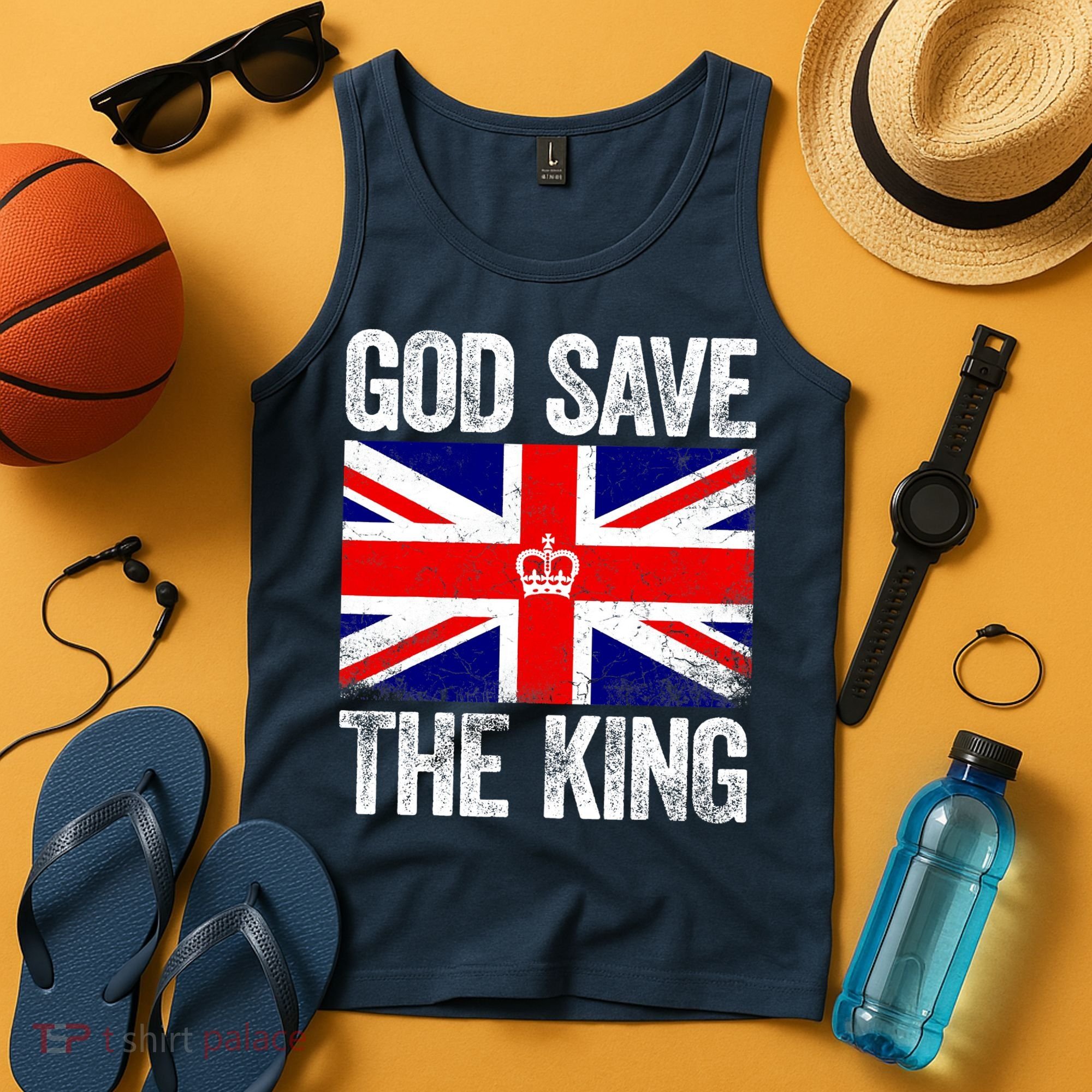 God Save The King Charles III Tee UK Flag Top King Charles Tank Top