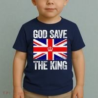 God Save The King Charles III Tee UK Flag Top King Charles Toddler T-Shirt thumb 2