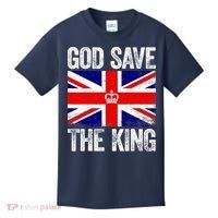 God Save The King Charles III Tee UK Flag Top King Charles Kids T-Shirt thumb 0