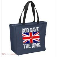 God Save The King Charles III Tee UK Flag Top King Charles Tote Bag thumb 2