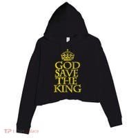 God Save The King King Charles III Apparel Crop Fleece Hoodie thumb 0