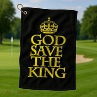 God Save The King King Charles III Apparel Golf Towel thumb 1
