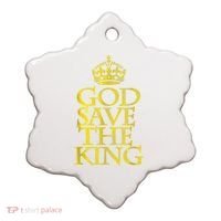 God Save The King King Charles III Apparel Ceramic Ornament thumb 0