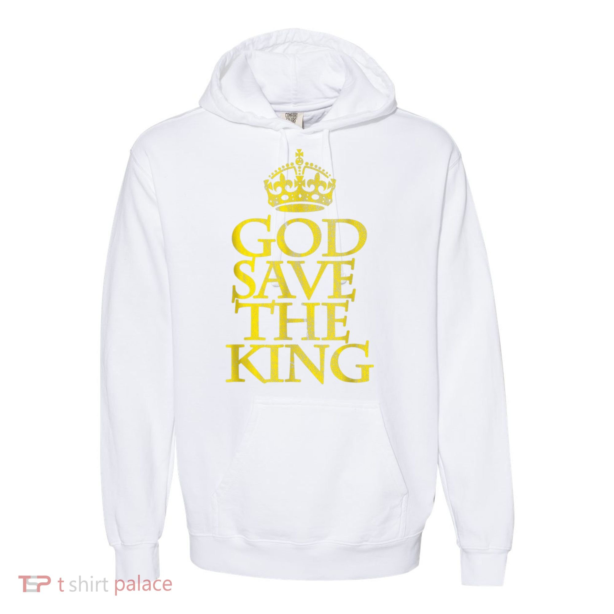 God Save The King King Charles III Apparel Comfort Colors Garment-Dyed Hooded Sweatshirt