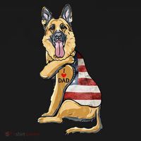 German Shepherd Tattoo Dog I Love Dad Fathers Day Women's Hoodie thumb 2