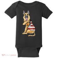 German Shepherd Tattoo Dog I Love Dad Fathers Day Baby Bodysuit thumb 0