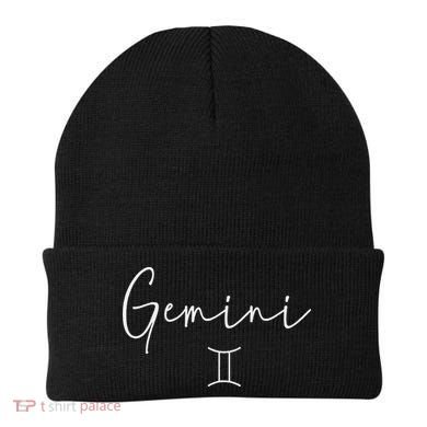 Gemini Sign Trendy Minimalist Zodiac Beanie