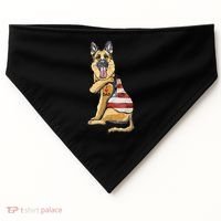 German Shepherd Tattoo Dog I Love Dad Fathers Day USA-Made Doggie Bandana thumb 0