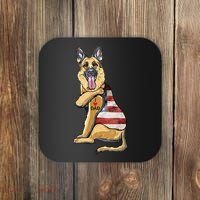 German Shepherd Tattoo Dog I Love Dad Fathers Day Coaster thumb 0