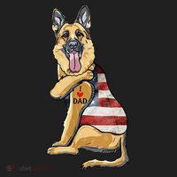 German Shepherd Tattoo Dog I Love Dad Fathers Day Hat thumb 2