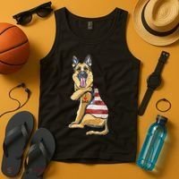 German Shepherd Tattoo Dog I Love Dad Fathers Day Tank Top thumb 4