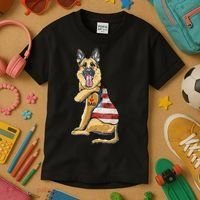 German Shepherd Tattoo Dog I Love Dad Fathers Day Kids T-Shirt thumb 3
